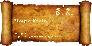 Blayer Kevin névjegykártya
